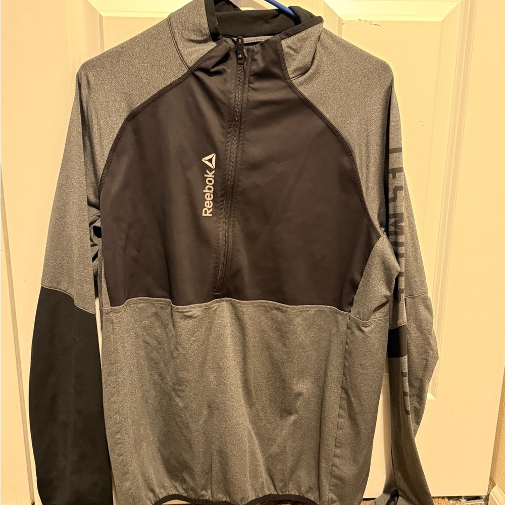 Reebok Men’s Gray and Black Half-Zip Performance Jacket